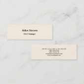 シグネチャークリームシンプルプレインミニマルクラシカルリスト スキニー名刺 (正面/裏面)