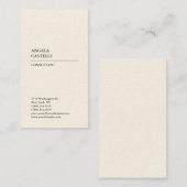 シグネチャークリームトレンディーモダンミニマリストプレーン 名刺 (正面/裏面)