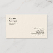 シグネチャークリームトレンディーモダンミニマリストプレーン 名刺 (正面)