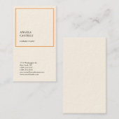 シグネチャークリームトレンディーモダンミニマリストプレーン 名刺 (正面/裏面)