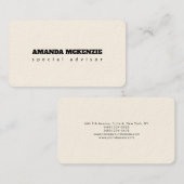 シグネチャークリームトレンディーユニーククリエイティブミニマリスト 名刺 (正面/裏面)