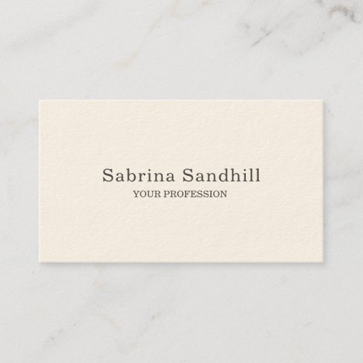 シグネチャークリームプレーンエレガントミニマシンプルリスト 名刺 (正面)