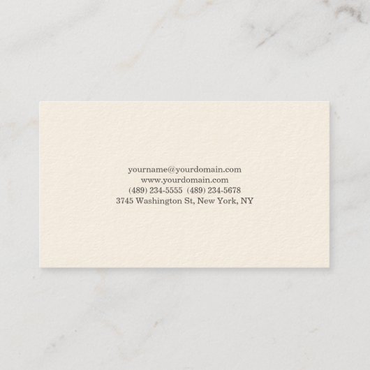 シグネチャークリームプレーンエレガントミニマシンプルリスト 名刺 (裏面)