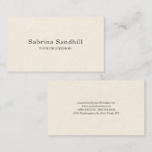 シグネチャークリームプレーンエレガントミニマシンプルリスト 名刺 (正面/裏面)