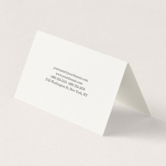 シグネチャークリームプレーンエレガントミニマシンプルリスト 名刺 (裏面)