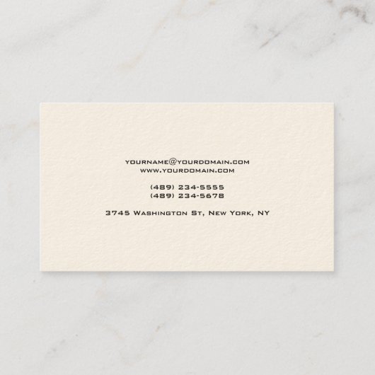 シグネチャークリーユニークム特別ミニマル 名刺 (裏面)