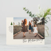 シグネチャーグリーンツリー独身のフォトホリデーカード シーズンカード (スタンド正面)