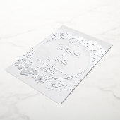 シグネチャーグリーン結婚式招待状フローラ 箔招待状 (回転した状態)