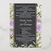 シグネチャーグリーン結婚式招待状フローラ 箔招待状 (裏面)