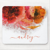 シグネチャーシックラグジュアリー輝く金ゴールドフローラ マウスパッド (正面)