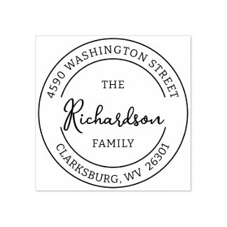 シグネチャーシールセルフインキング、ラウンド差出人住所 ラバースタンプ