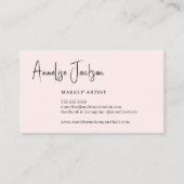 シグネチャースクシンプルリプト赤面ピンクメイクアップアーティスト 名刺 (正面)