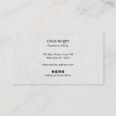 シグネチャースクモダンリプト、グレーリネンプロフェッショナル 名刺 (裏面)