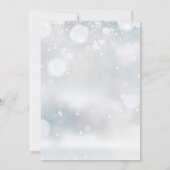 シグネチャースクリプトの雪の結晶 冬の結婚式 招待状 (裏面)