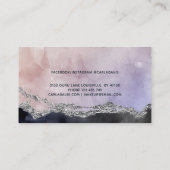 シグネチャースクリプトウォーターカラーパープルブラックシルバー 名刺 (裏面)