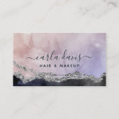 シグネチャースクリプトウォーターカラーパープルブラックシルバー 名刺 (正面)