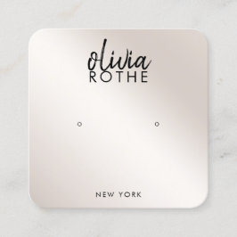 シグネチャースクリプトシャンパン金ゴールドグラデーションイヤリング スクエア名刺