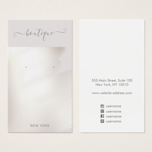 シグネチャースクリプトシルバーウォーター色イヤリングディスプレイ (正面&裏面)