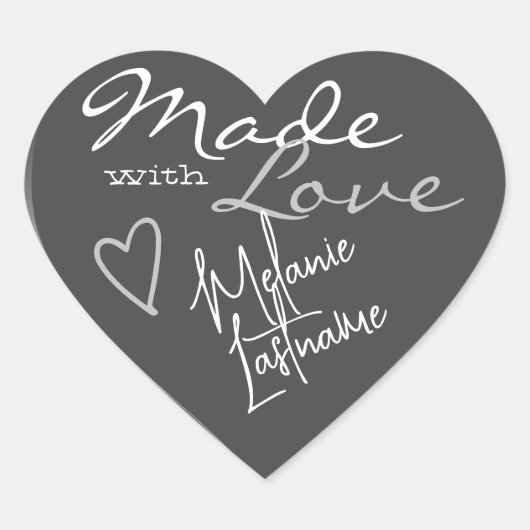 シグネチャースクリプトシルバーグレイ作り愛ハート ハートシール (正面)