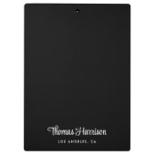 シグネチャースクリプトスタイリッシュモノグラムブラック クリップボード (裏面)