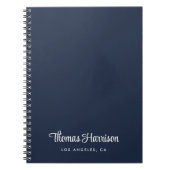 シグネチャースクリプトスタイリッシュモノグラムブルー ノートブック (正面)