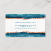 シグネチャースクリプトティール（緑がかった色）と金ゴールド水彩 名刺 (裏面)