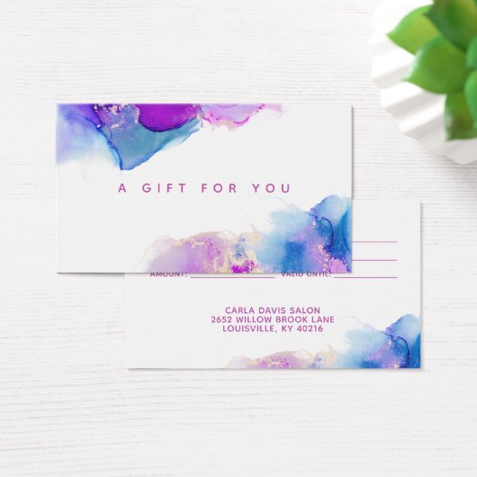 シグネチャースクリプトパープルブルーアルコールインクギフトカード (デスク)