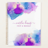 シグネチャースクリプトパープルブルーアルコールインク プランナー手帳 (正面)
