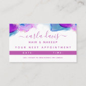 シグネチャースクリプトパープルブルーアルコールインク 予約カード (正面)