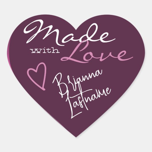 シグネチャースクリプトパープルプラム作り愛ハート ハートシール (正面)
