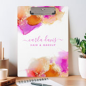 シグネチャースクリプトピンクオレンジアルコールインク クリップボード