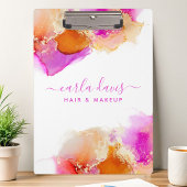 シグネチャースクリプトピンクオレンジアルコールインク クリップボード