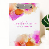 シグネチャースクリプトピンクオレンジアルコールインク クリップボード