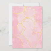 シグネチャースクリプトピンク金ゴールドアゲー結婚ト大理石 招待状 (裏面)