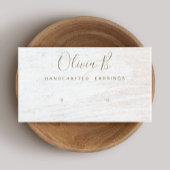 シグネチャースクリプトホワイトウッドイヤリングディスプレイブシン 名刺