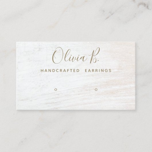 シグネチャースクリプトホワイトウッドイヤリングディスプレイブシン 名刺 (正面)