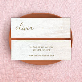 シグネチャースクリプトホワイトウッドイヤリングディスプレイミニB スキニー名刺