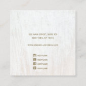 シグネチャースクリプトホワイトウッドイヤリング表示スクエア スクエア名刺 (裏面)