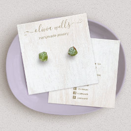 シグネチャースクリプトホワイトウッドイヤリング表示スクエア スクエア名刺