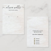 シグネチャースクリプトホワイトウッドイヤリング表示ホルダー 名刺 (正面/裏面)