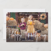 シグネチャースクリプトモダンハッピー感謝祭の写真 シーズンカード (正面)