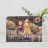 シグネチャースクリプトモダンハッピー感謝祭の写真 シーズンカード (スタンド正面)