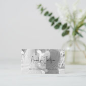 シグネチャースクリプトモダンフォトグラファー写真 名刺 (スタンド正面)