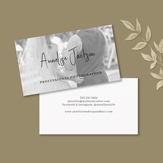 シグネチャースクリプトモダンフォトグラファー写真 名刺