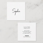 シグネチャースクリプトモダン、白プロフェッショナルスクア スクエア名刺 (正面/裏面)