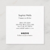 シグネチャースクリプトモダン、白プロフェッショナルスクア スクエア名刺 (裏面)