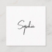 シグネチャースクリプトモダン、白プロフェッショナルスクア スクエア名刺 (正面)