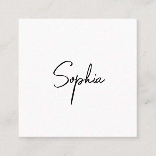 シグネチャースクリプトモダン、白プロフェッショナルスクア スクエア名刺 (正面)
