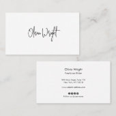 シグネチャースクリプトモダン、白プロフェッショナルBusi 名刺 (正面/裏面)