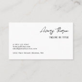 シグネチャースクリプト内の黒い鹿のシルエット名 名刺 (裏面)